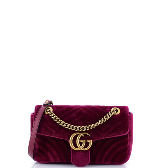 Gucci Handbags - Gucci Small GG Marmont Flap Bag Matelasse Velvet
